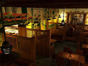 commercial interior bar decoration design american rural style Model 3D