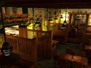 commercial interior bar decoration design american rural style 3D Model