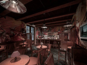 commercial interior bar decoration design american rural style Model 3D