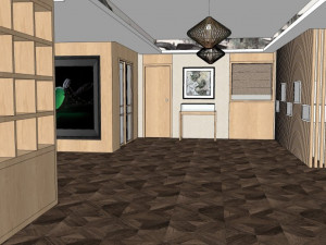 public building interior jewelry exhibition hall decoration design chinese style Modèle 3D