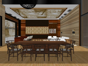 commercial interior office decoration design chinese style 3D 模型