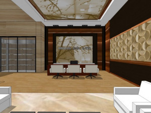 commercial interior office decoration design chinese style 3D 模型