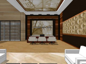 commercial interior office decoration design chinese style 3D Model