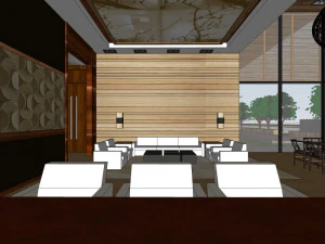commercial interior office decoration design chinese style 3D Model