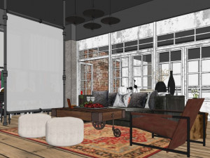 commercial interior studio decoration design chinese style Modelo 3D