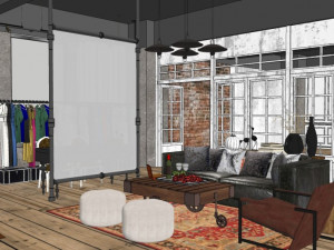 commercial interior studio decoration design chinese style Modelo 3D