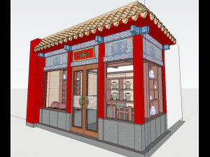 commercial interior traditional chinese medicine shop decoration design chinese style 3D Model