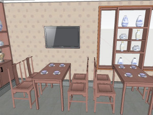 commercial interior traditional chinese medicine shop decoration design chinese style 3D Model