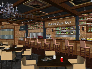 decorazione bar per interni commerciali design classico stile europeo Modello 3D