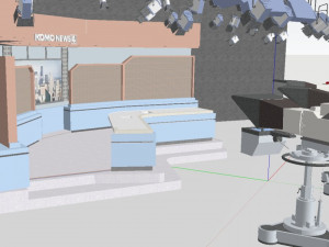 public building interior studio decoration design modernism style 3D 모델
