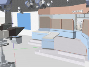 public building interior studio decoration design modernism style 3D 모델
