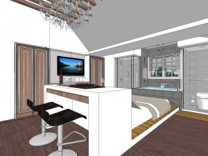 business room hotel room decoration design modernism style Modelo 3D
