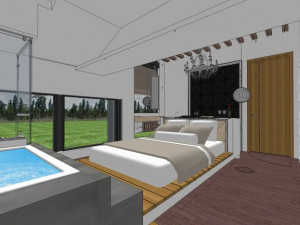 business room hotel room decoration design modernism style Modelo 3D