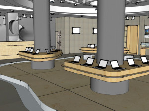 commercial interior experience shop decoration design modernism style Modello 3D