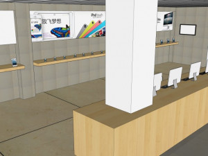 commercial interior experience shop decoration design modernism style Modello 3D
