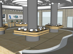 commercial interior experience shop decoration design modernism style Modello 3D