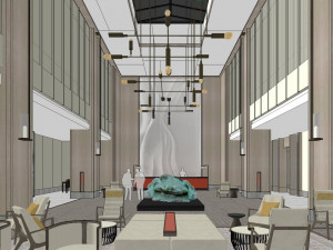 business interior hotel lobby decoration design chinese style 3D 模型