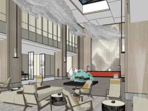 business interior hotel lobby decoration design chinese style 3D Model