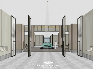 business interior hotel lobby decoration design chinese style 3D 模型