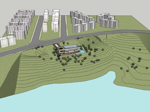 बिक्री विभाग आधुनिक शैली 2 मंजिल 3D मॉडल