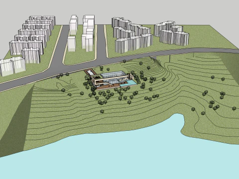 Verkoopafdeling moderne stijl 2 verdiepingen 3D Model