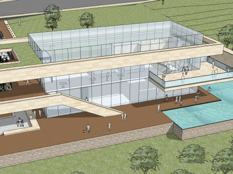 Sales department modern style 2 floors 3D Model