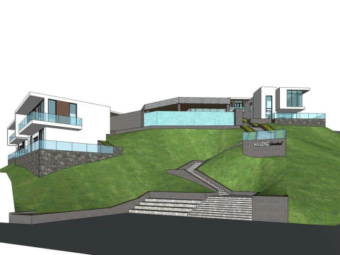 Reparto vendite stile moderno su 2 piani Modello 3D