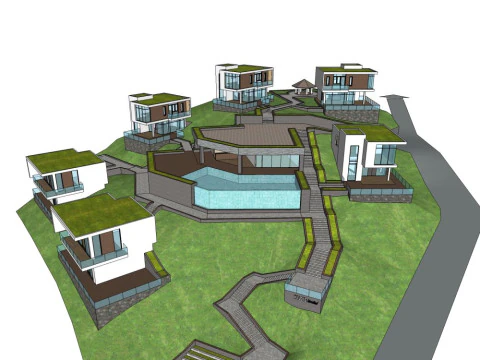 Sales department modern style 2 floors 3D Model