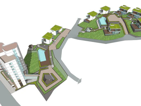 Sales department modern style 2 floors 3D Model