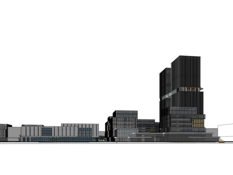 Hochhaus im modernen Stil des Industrieparks 3D Modell