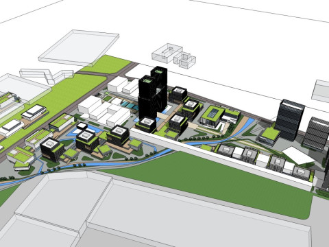 Industrieterrein moderne stijl hoogbouw 3D Model