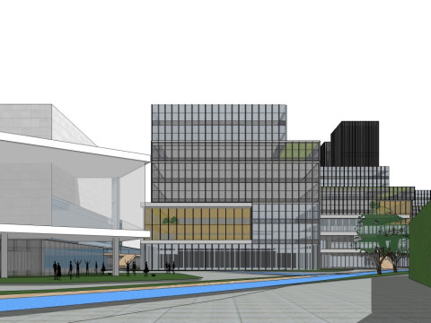 Industrieterrein moderne stijl hoogbouw 3D Model