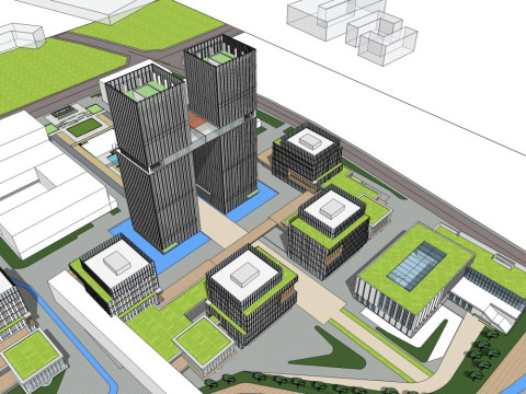 Industrieterrein moderne stijl hoogbouw 3D Model