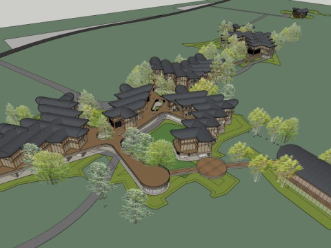 Органический сад на коммерческой улице 3D Модель