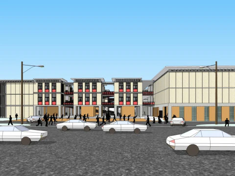Effect diagram of modern school 3D Model