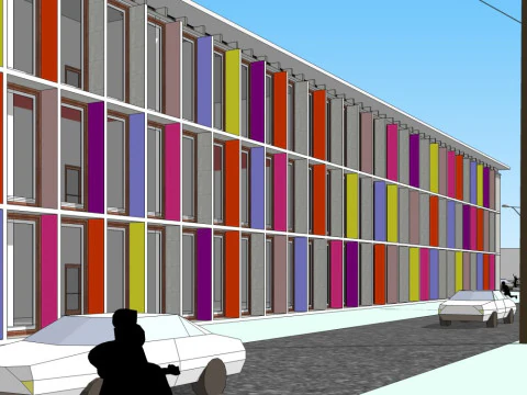 Effect diagram of modern school 3D Model