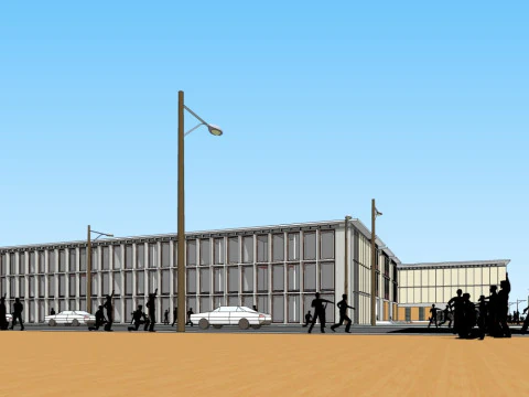 Effect diagram of modern school 3D Model