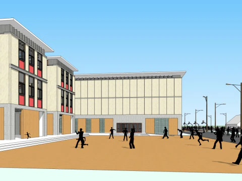 Effect diagram of modern school 3D Model