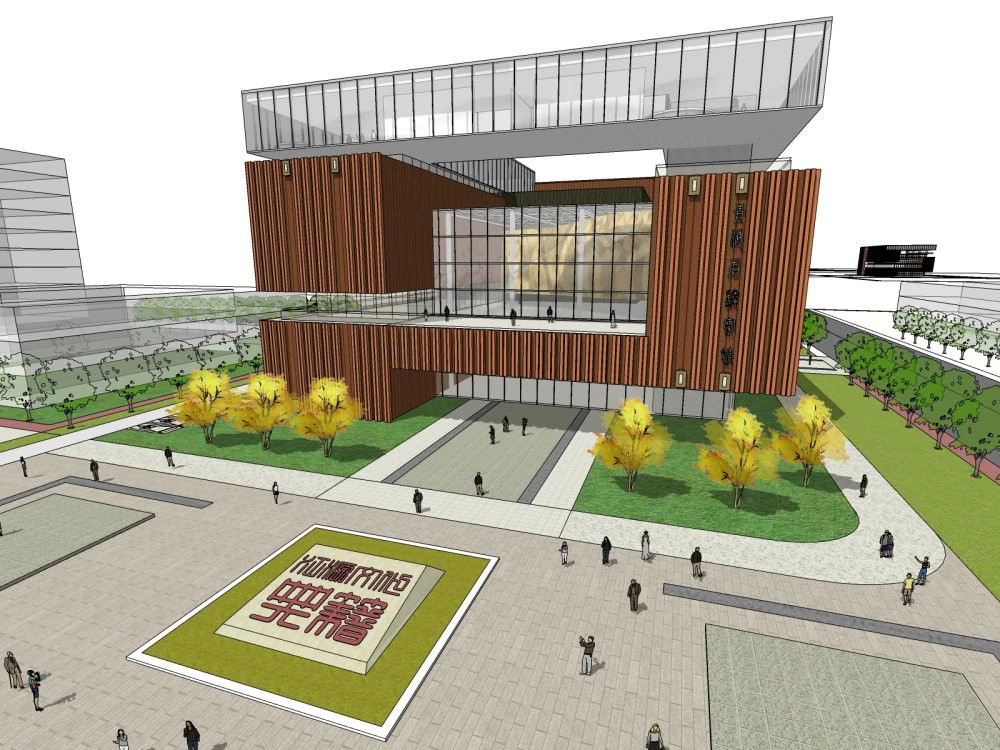 Modern archive building model 3D Model .c4d .max .obj .3ds .fbx .stl .blend