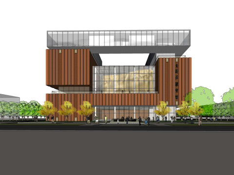 Modern archive building model 3D Model