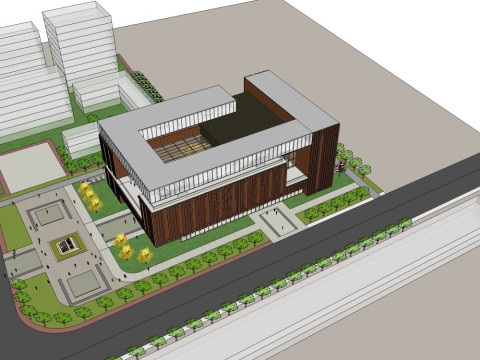 Modern archive building model 3D Model