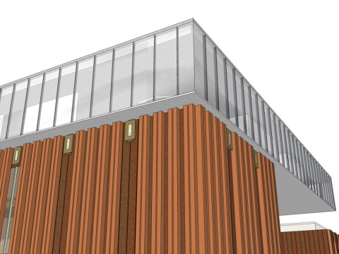 Modern archive building model 3D Model