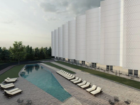 Dormitory building modern style 6 floors 3D Model