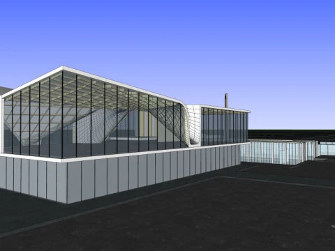 Sales office modern style 3 floors 3D Model