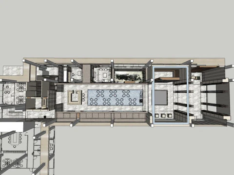 Projekt dekoracji wnętrz biura sprzedażynowoczesny styl Model 3D