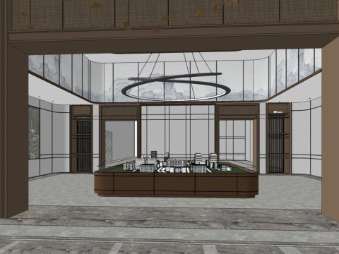 Interno ufficio venditeDecorazione Designstile moderno Modello 3D