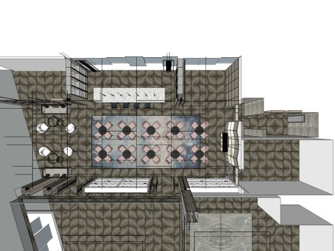 영업사무실 인테리어장식 디자인모던한 스타일 3D 모델