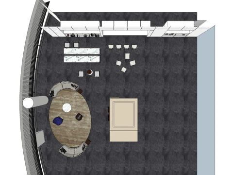Inneneinrichtung des Verkaufsbüros, Dekorationsdesign, moderner Stil 3D Modell