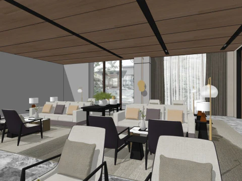 Sales Office InteriorDecoration Designmodern style 3D Model