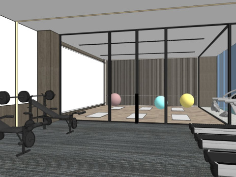 Modern gym 3D Model
